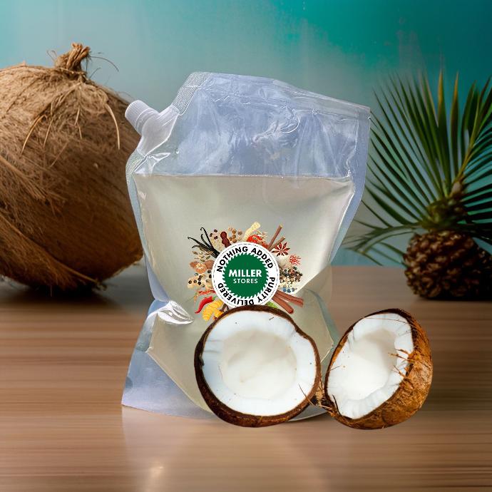COLD PRESSED COCONUT OIL .